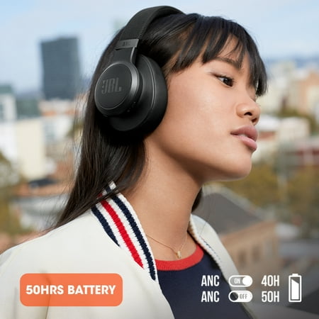 JBL - Live 660NC Wireless Noise Cancelling Over-The-Ear Headphones - Black