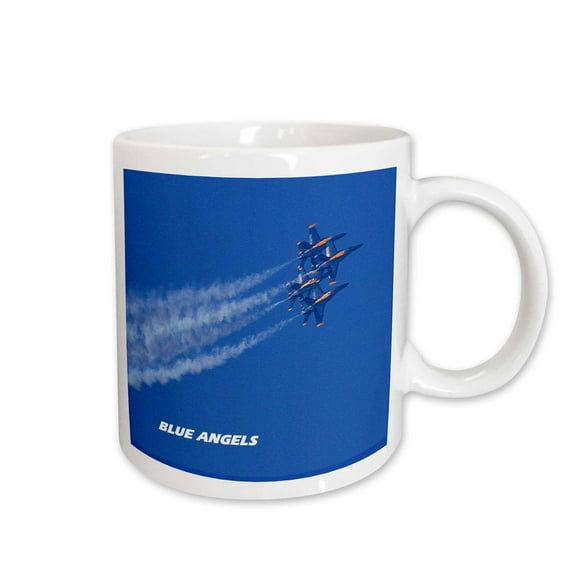3dRose Blue Angels Flying With Contrails, Ceramic Mug, 15-ounce