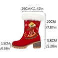 thumbnail image 4 of Roncen Women's Fashion Casual Boots - Trendy Chunky Platform Block Heel Ankle Boots with Plush Fur Lining & Festive Reindeer Print, Round Toe Comfortable Winter Shoes, 4 of 8