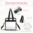 thumbnail image 4 of Unique Bargains Clear Toiletry Bag Waterproof Transparent Tote Bag for Women Zipper Makeup Pouch Black, 4 of 7