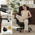thumbnail image 5 of Ninecer Reclining Office Chair with Footrest 400LBS High Back PU Leather Swivel Executive Computer Chair Adjustable Height Ergonomic Desk Chair for Home Office Black, 5 of 9
