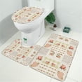 thumbnail image 2 of Pioneer Flower Floral Print Pattern Bathroom Rugs Sets 3 Piece,Toilet Cover Set,Absorbent Non Slip Bathroom Mats Sets with U-Shaped Contour Rug Toilet Rug Set, 2 of 5