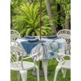thumbnail image 2 of Outdoor Tablecloth with Umbrella Hole and Zipper, Thanksgiving Pumpkins Round Table Cloth 60 Inch Waterproof Tablecloth, Fall Eucalyptus Green Leaves Picnic Table Cover for Patio Camping, 2 of 7