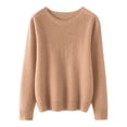 thumbnail image 4 of IUYRTFE Women's Round Neck Rhinestone Embellished Knit Sweater – Long Sleeve Crew Neck Pullover Top for Fall Winter Casual Daily Wear, 4 of 7