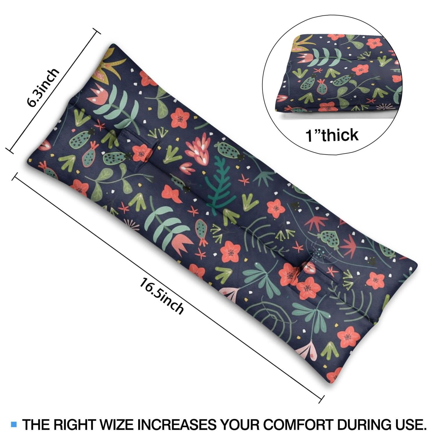 Romantic Floral Print Mastectomy Car Pillow - Soft Seatbelt Cushion After Breast Surgery