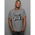 thumbnail image 2 of Know Your Worth Slogan T-Shirt Men -Image by Shutterstock, Male XX-Large, 2 of 4