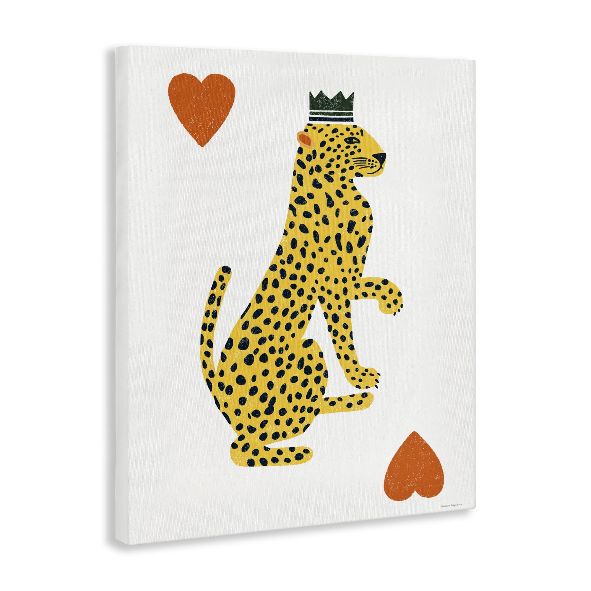 Leopard & Hearts Card Canvas Wall Art, design by Svetlana Aleynikova