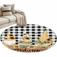thumbnail image 2 of Area Rug 48in, Dawrf with Sunflower Floor Carpet Living Room Rug, Farm Buffalo Black and White Plaid Non-Slip Welcome Mat Indoor Rugs for Bedroom Dining Room, 2 of 9