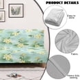 thumbnail image 6 of SCRAWLGOD Monstera Palm Leaf Print Armless Sofa Cover for Pets Plumeria Print Stretch Futon Slipcover 3 Seater Washable Couch Cover with Elastic Bottom, 6 of 9