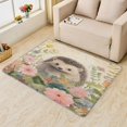 thumbnail image 2 of Hedgehog Rug 5x7-5x7 Rug - Hedgehog Rug - Cute Woodland Animal Area Rug - Floral Flower Botanical Rugs - Boys Kids Forest Animal Carpet, 2 of 7