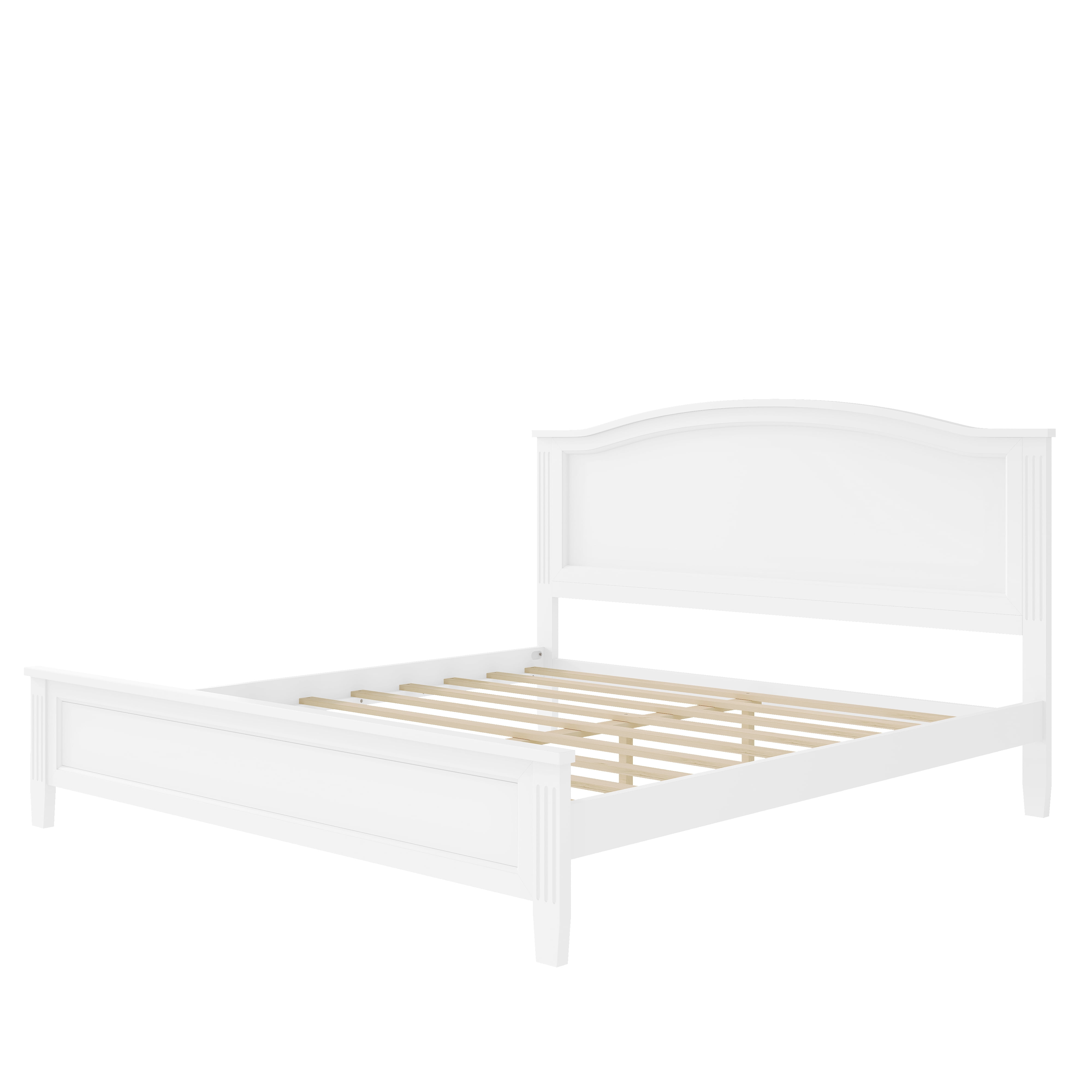 Euroco Wood King Size Wood Platform Bed, White