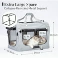 thumbnail image 2 of Extra Large Cat Carrier For 2 Cats Collapsible Soft Sided Pet XL Crate For Large Mudium Big Cat 20lbs+ Car Travel Portable Bag For Long Trips Ride 24x16.5x16.5, 2 of 7