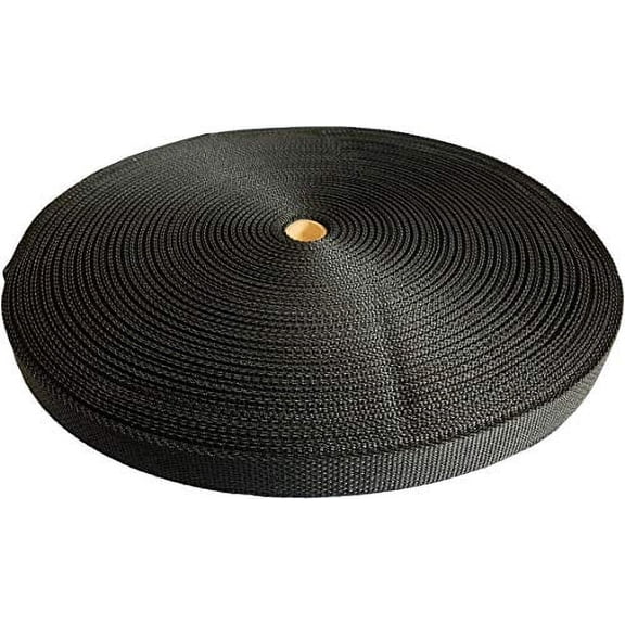 ZipperStop Wholesale 1-Inch Polypropylene Webbing (100 Yards, Black)