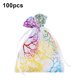 thumbnail image 5 of Paquete de 100 malla de patrón de coral cordón organdas bolsas de regalo de organza de fiesta de fiesta para bodas Favorable Favor de Bolsas de joyería Suministros Blanco Inevent HA010041-02, 5 of 6
