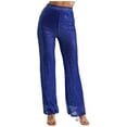 thumbnail image 5 of TiaoBug Womens Glitter Sequins Wide Leg Pants Rave Dance Fully Lining Loose Bling Trousers Royal Blue L, 5 of 5