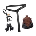 thumbnail image 2 of 5 piezas de bolsa de cinturón medieval, falda, senderismo, botella, accesorio de cosplay para Halloween Negro, 2 of 9