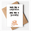 Work Like Captain Play Like Pirate Thank You Cards Envelopes Blank Note