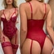 thumbnail image 4 of Conjunto de pijama de encaje cómodo y de moda de dos piezas de ropa de casa sexy negra de estilo europeo y americano, 4 of 5