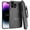 Black, variant on Rome Tech Apple iPhone 14 Pro Max Shell Holster Combo Case With Belt clip
