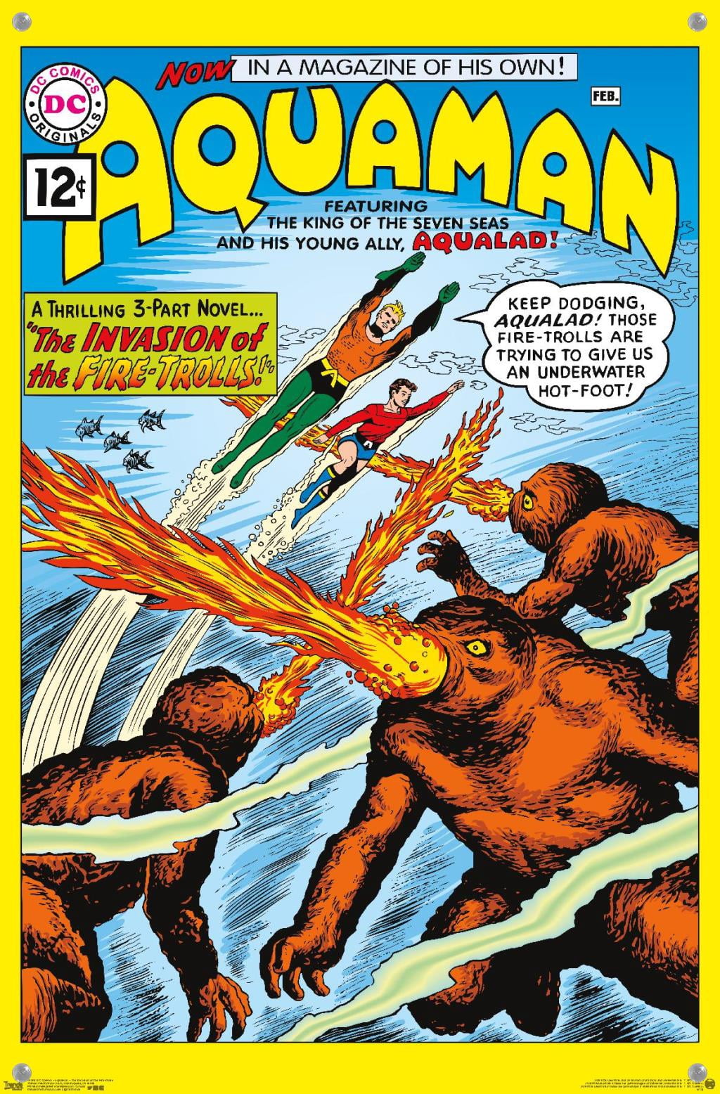 DC Comics - Aquaman - The Invasion of the Fire-Trolls Wall Poster with Pushpins, 14.725" x 22.375"