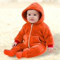 thumbnail image 4 of Mercatoo Baby Boys Girls Thick Fleece Jumpsuit Hooded Fuzzy Long Sleeve Plush Lightweight 𝗥omper Winter Cozy Warm Clothes, 4 of 4