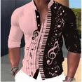 thumbnail image 1 of Camisa de manga larga con cuello alto y estampado creativo para hombre, nueva moda , para fiestas al aire libre, tela suave y cómoda de alta calidad, 1 of 6