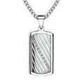 thumbnail image 3 of Mens Diamond Accent Stainless Steel Reversible Dad Plate Dog Tag Pendant Necklace, 3 of 3