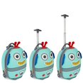 thumbnail image 2 of Boppi Tiny Trekker Kids Luggage Travel Suitcase Carry On Cabin Bag Holiday Pull Along Trolley Lighweight Wheeled Holdall 17 Litre Hand Case - Robot, 2 of 2