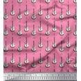 thumbnail image 1 of Soimoi Rayon Crepe Fabric Notes & Guitar Musical Instrument Print Fabric by The Yard 46 Inch Wide, 1 of 3