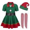 thumbnail image 3 of 2023 Festival de disfraces de Navidad para niñas elfas verdes Papá Noel para niñas Ropa para niños de Año Nuevo Vestido elegante Vestido de fiesta de Navidad, 3 of 5
