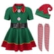 thumbnail image 3 of 2023 Festival de disfraces de Navidad para niñas elfas verdes Papá Noel para niñas Ropa para niños de Año Nuevo Vestido elegante Vestido de fiesta de Navidad, 3 of 5