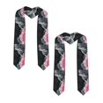 thumbnail image 2 of Zufioo Pink White Ocean Waves Print Graduation Shawl Ribbon, Graduation Ribbon for Male and Female Graduates-Sharp Corner, 2 of 7