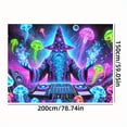 thumbnail image 3 of 1 piece, black light ultraviolet reaction tapestry, fantasy magician and wizard pattern design, wall art hanging flag, a tapestry that gels in the dark background, suitable for bedroom/living room/ga, 3 of 10