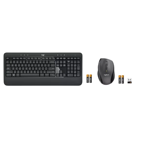 Logitech MK540 Advanced Wireless Keyboard and M705 Mouse Combo for Mac, Windows, 2.4 GHz Unifying USB-Receiver, Multimedia Hotkeys, 3-Year Battery Life, for PC, Laptop [Ships in White Box]