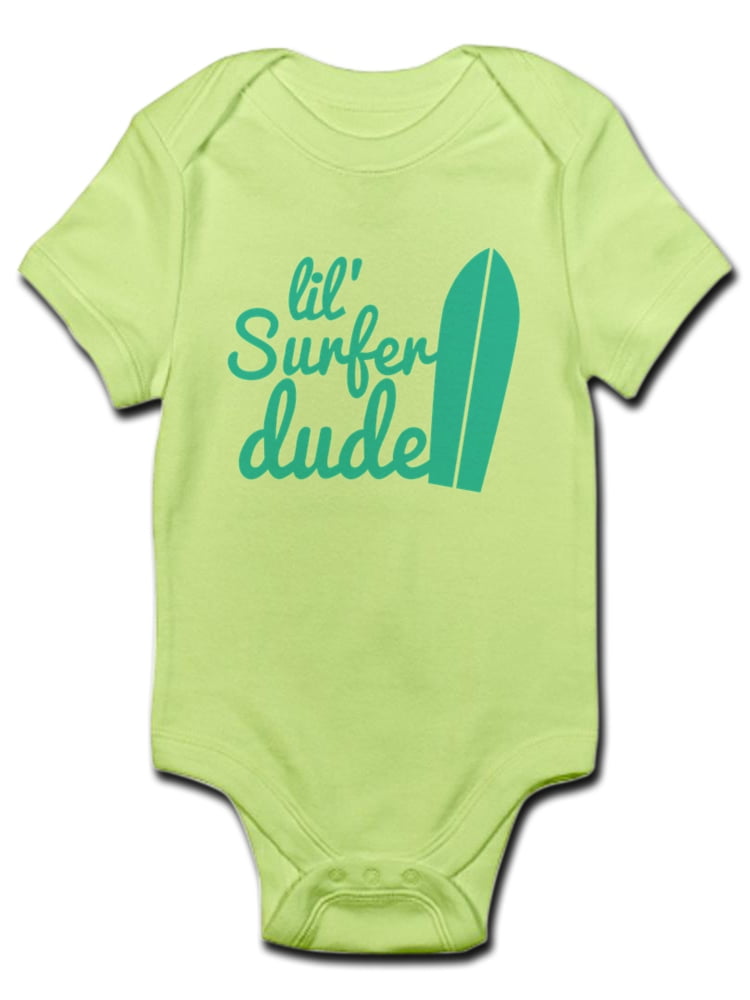 Lil (Little) Surfer Dude! With Surfboard Body Suit Baby Light