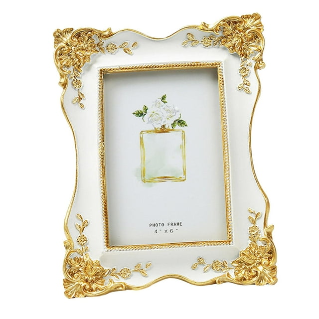 kurtrusly European Style Picture Frame Portable Household for Wedding Tabletop White 22.5x17cm