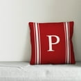 thumbnail image 2 of Creative Products Red Farmhouse Stripes Monogram 18x18 Spun Poly Pillow, 2 of 2