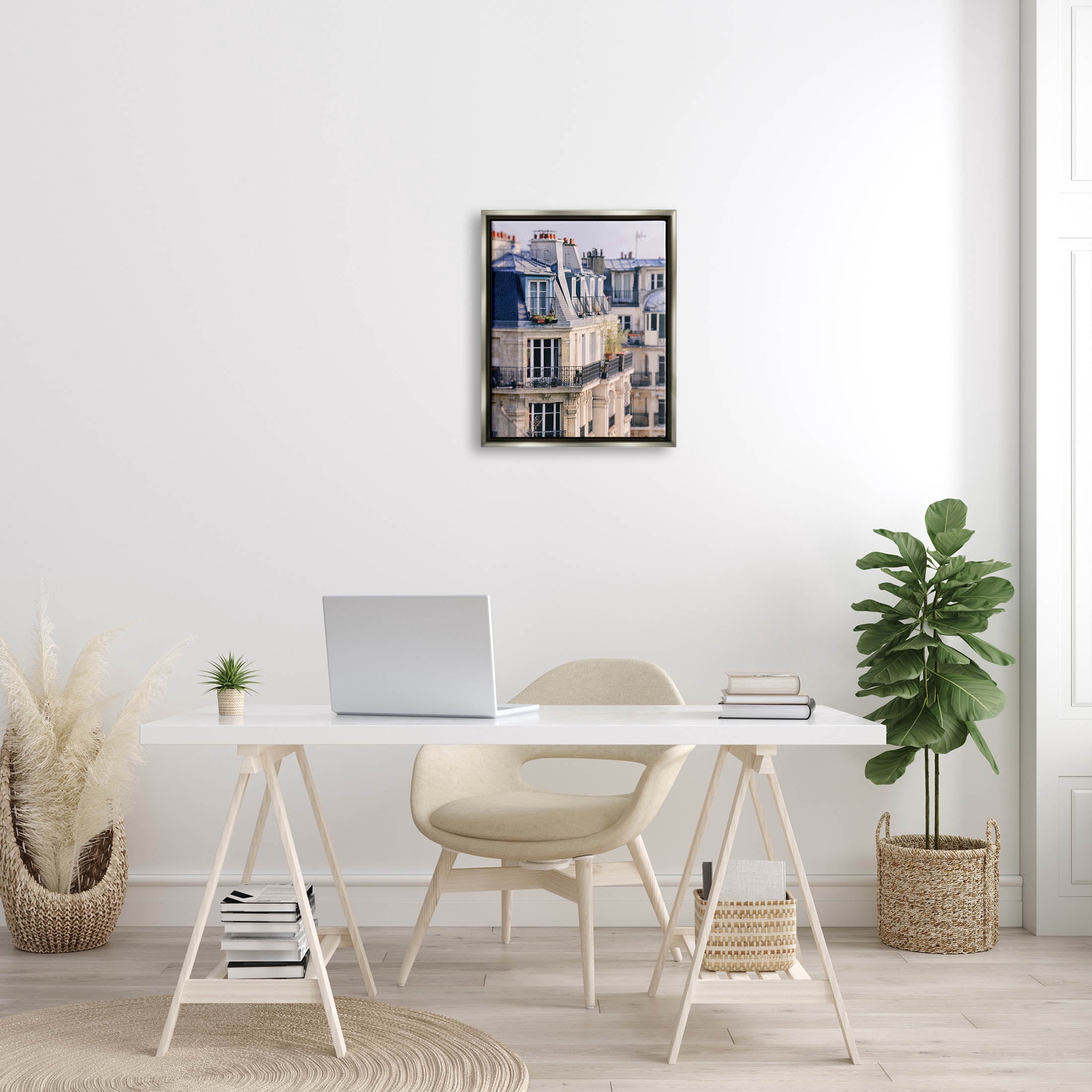 Parisian Architecture Buildings Town & City Photograph Luster Gray Framed Art Print Wall Art