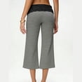 thumbnail image 4 of Inglocry Foldover Culottes for Women Low Rise Gauchos Pants Cropped Flowy Flared Wide Leg Palazzo Lounge Yoga Capri Pant White M, 4 of 5