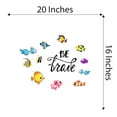 thumbnail image 4 of Be Brave School Of Fish Mermaid Dolphin Colorful Fish Salt Water Princess Creatures Seahorse Queen Sweet Unicorn Lovely Dream Holiday Gift Decorating Wall Decal Sticker - Size: 20 In X 16 In, 4 of 5