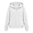 thumbnail image 4 of Cmfcve Women's Casual Half Zip Hoodies Long Sleeve Solid Color Pullover Hooded Sweatshirts with Pockets, 4 of 6