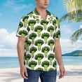 thumbnail image 5 of Balery Cute Broccoli Print Men's Hawaiian Shirts Short Sleeve Beach Shirt Relaxed Fit Vacation Button Down Shirts-3X-Large, 5 of 9