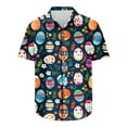 thumbnail image 5 of Awdenio Hawaiian Shirt for Men New Arrival Valentine Easter Top V Neck Printed Shrits with Pockets, 5 of 5
