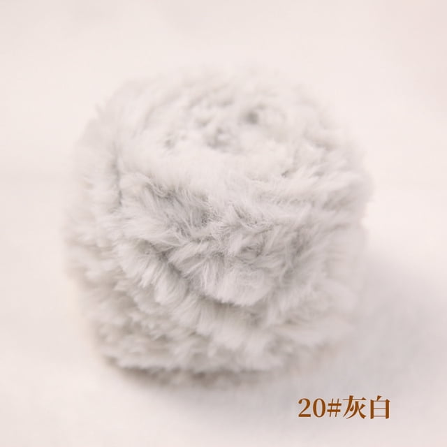 Xiao Hua Hilo de pestañas de piel sintética, lana de visón, cachemira, felpa larga, hilo grueso de lujo para manualidades de muñecas con abrigo de piel DIY, 200 g, color ceniza