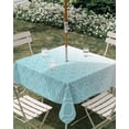 thumbnail image 2 of Outdoor Tablecloth with Umbrella Hole, Blue Morocan Spillproof Waterproof Outdoor Table Cover, Abstract Ombre Geometric Check Modern Patio Tablecloths for Party/Garden/Picnic, Square 60"x60", 2 of 9