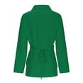 thumbnail image 5 of Aobny Winter Womens Shirts Formal Green Wrap V-Neck Solid Long Sleeve Blouse Juniors Tops Going Out, 5 of 6