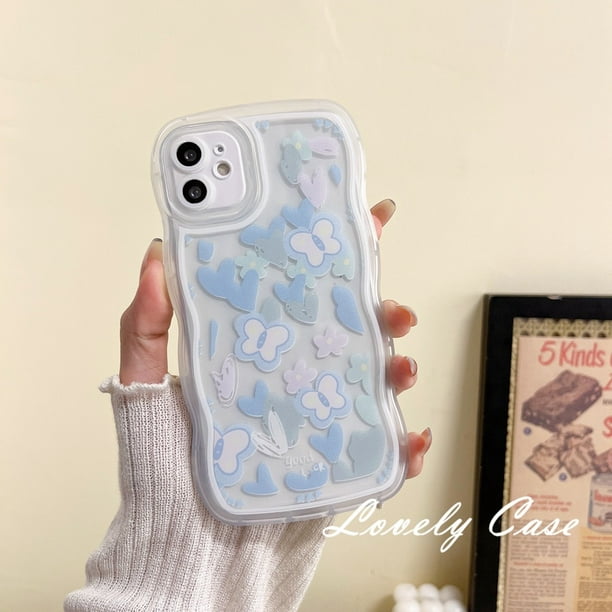 Realme C55 C35 C33 C31 C30 10 GT 9 Pro + C25Y C21Y C25 C25s C12 C21 C20 C20A C11 C17 7i C15 8 7 6 5 8i 5i 5s 6i Narzo 50A 50i Funda Para Teléfono Azul Mariposa Suave Transparente Cubierta