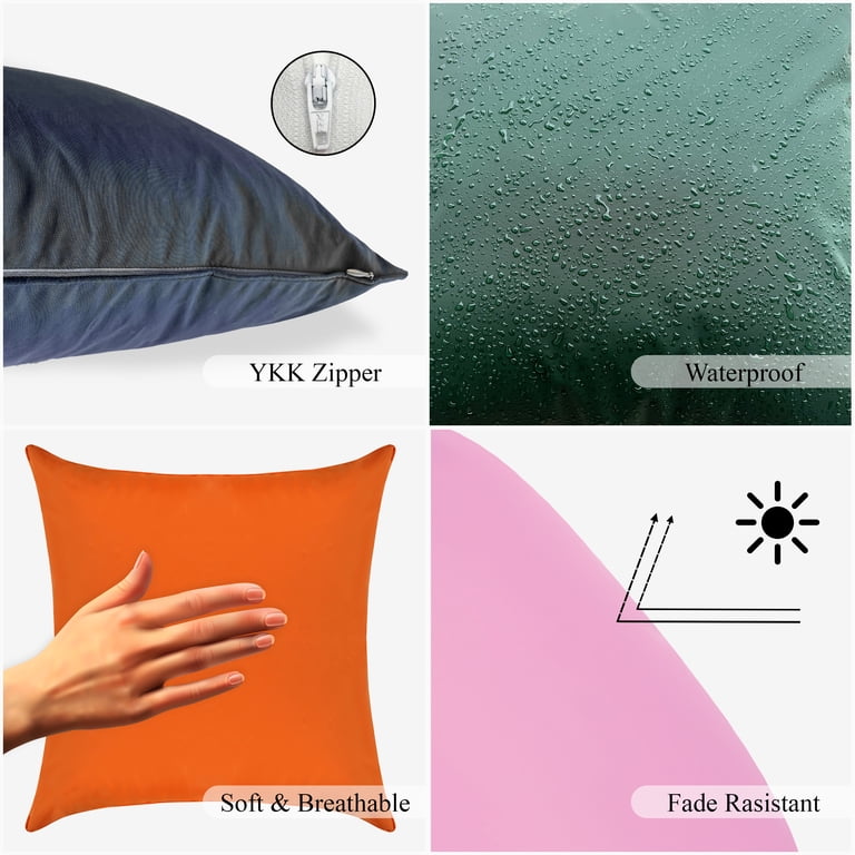 Pack Of 2 Waterproof Rust Throw Pillows – 12x20 Inch, Farmhouse Style, Outdoor Safe