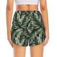 thumbnail image 2 of Lsque Tropical Palm Leaves1 Printed Women's Running Shorts with Liner Pockets,Elastic Quick Dry Workout Athletic Gym Yoga Shorts,Womens High Waist Shorts-XX-Large, 2 of 9