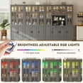 thumbnail image 6 of MEISSALIVVE 78.7" Kitchen Pantry Cabinet with Glass Doors & LED Lights, Freestanding Storage Hutch with Shelves, Gray Pantry Cupboard, 47.2" W x 15.7" D, 6 of 7